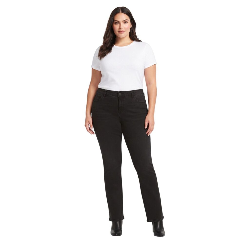 Style & CO Curvy Boot Cut Black Jeans Sz 14 S